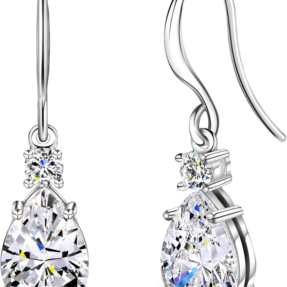 Moissanite Stud Earrings Sterling Silver 2ct Dangle Jewelry for Women